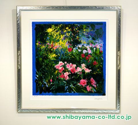 トレンツ・リャド バガテルの薔薇 風景画 花 公園 美品 版画 絵画 真作保証 ホアキン・トレンツ・リャド「バガテルの花II Flores de