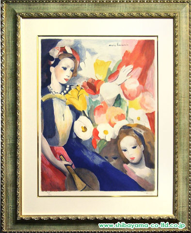 マリー・ローランサン「扇を持つ女」リトグラフ :: 絵画買取・絵画販売