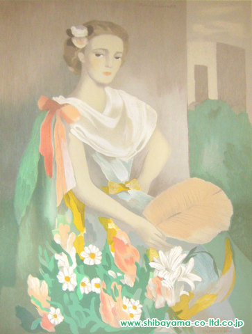 マリー・ローランサン「Hommage a Marie Laurencinより『Portrait de Charle Delmas 「シャルリー・デルマス夫人」』」リトグラフ
