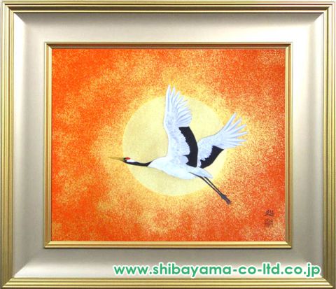 加山又造オリジナル原画による　陶板画　鶴　飛翔 加山又造オリジナル原画による 陶板画 鶴 飛翔 絵画