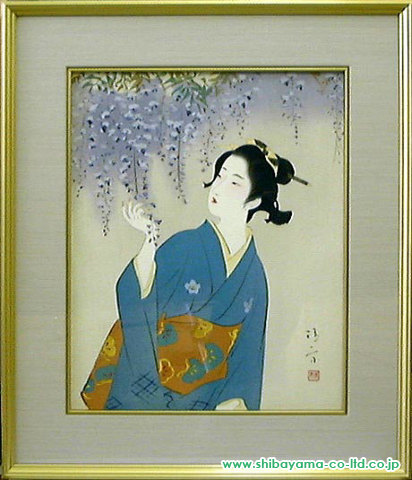 鏑木清方「由縁の花」木版画
