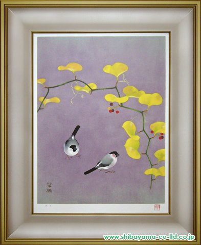 山口華楊「文鳥」リトグラフ :: 絵画買取・絵画販売専門店 - 株式会社