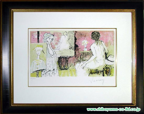 ジャン・ジャンセン「ピンクのアトリエ」リトグラフ :: 絵画買取・絵画