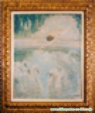 ルイ・イカール「白鳥と湖」油彩 F15号