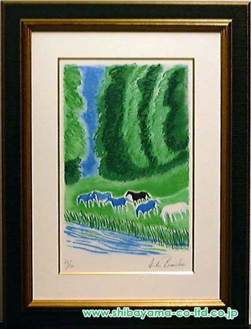 アンドレ・ブラジリエ「ブルーの朝」リトグラフ :: 絵画買取