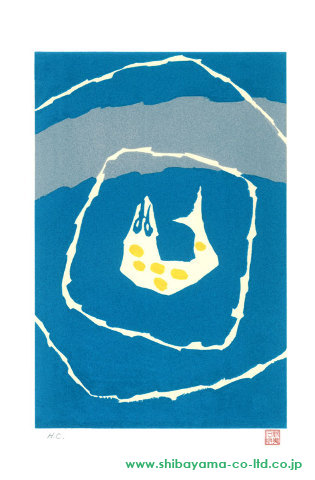 東山魁夷「夢の詩より『七月 水魚の交わり』」リトグラフ