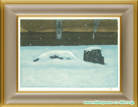 東山魁夷「京洛小景より『雪の石庭』」セリグラフ :: 絵画買取・絵画 