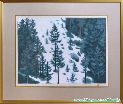 東山魁夷「雪の後」木版画