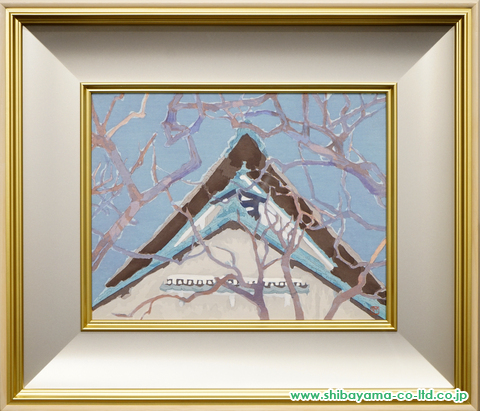 東山魁夷「大和路三題より『柿の木と白壁の家』」木版画