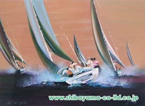 【SALE／37%OFF】 ビクトール・スパン「ヨットレース」リトグラフ :: 絵画買取 絵画
