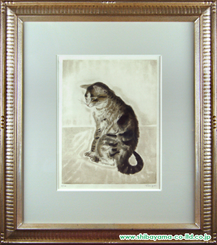 藤田嗣治「猫（三毛猫）」エッチング :: 絵画買取・絵画販売専門店