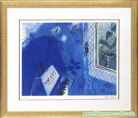新品安い真作保証 ラウル・デュフィ 大判リトグラフ「Les Anmones」画 69×50cm 仏人作家 色彩の魔術師 自由な感性を　のびのびと描いた水彩画 5716 石版画、リトグラフ