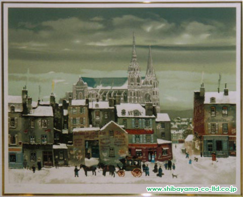 ミッシェル・ドラクロワ「雪のノートルダム」セリグラフ :: 絵画買取 