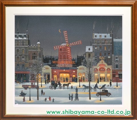 ミッシェル・ドラクロワ「雪のムーランルージュ」セリグラフ :: 絵画