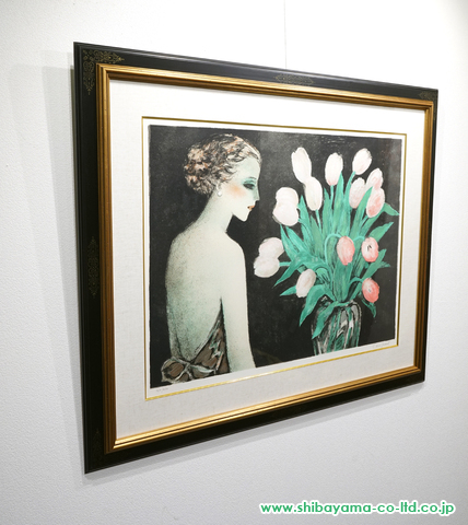 ジャン＝ピエール・カシニョール「アリスとチューリップ ALICE AU BOUQUET DE TULIP」リトグラフ :: 絵画買取・販売 - シバヤマ