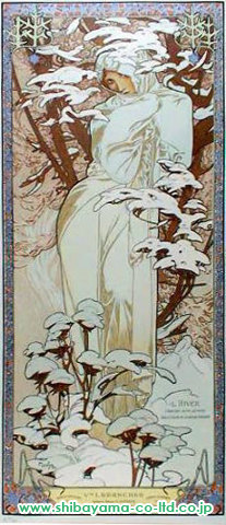 アルフォンス・マリア・ミュシャ「1900 冬 ver.5」リトグラフ＋リクリエーション版