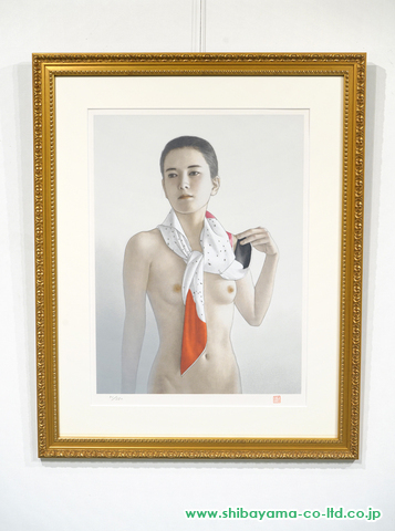 高塚省吾「絹のスカーフ」リトグラフ :: 絵画買取・絵画販売専門店