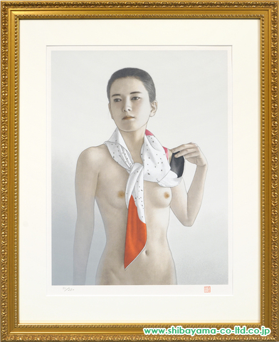 高塚省吾「絹のスカーフ」リトグラフ :: 絵画買取・絵画販売専門店 