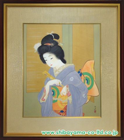 上村松園「舞じたく」リトグラフ :: 絵画買取・販売 - シバヤマ