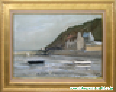 リトグラフ版画ジョルジュラポルト 漁師の入江 自然風景画サイン有