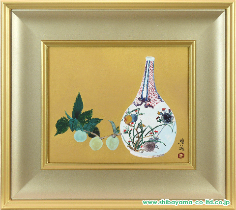 購入半額小倉遊亀 古九谷鉢葡萄　木版画 限定200部 制作1990年 木版画