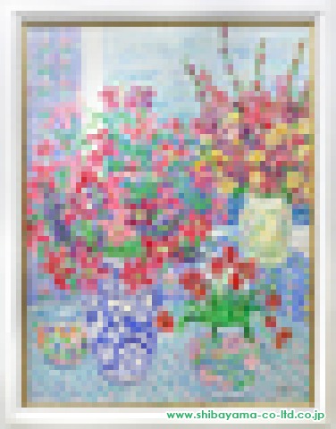 レスリー セイヤー 窓辺の花 油彩 上野の絵画買取 絵画販売なら 株式会社シバヤマ