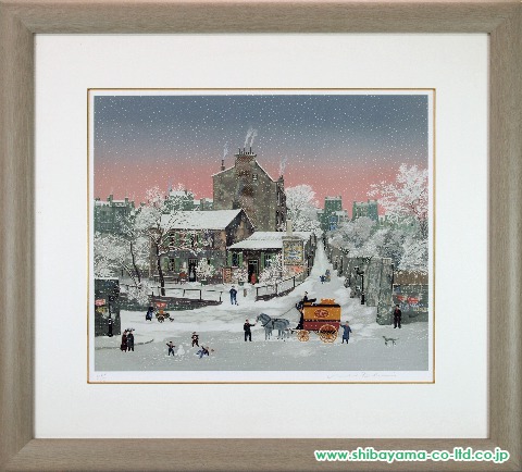 ミッシェル・ドラクロワ「雪のラパンアジル」リトグラフ :: 絵画買取 