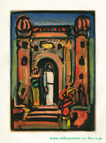 ジョルジュ・ルオー「「受難」 Passionより『市門に立つキリスト (扉絵
