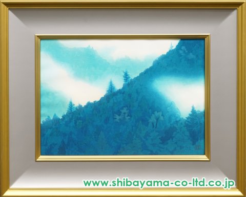 絵画　 油彩　東山魁夷「朝雲」サイン　M10サイズ　額装済み 肉筆手描き 絵画 油彩 東山魁夷「朝雲」サイン M10サイズ 額装済み 肉筆