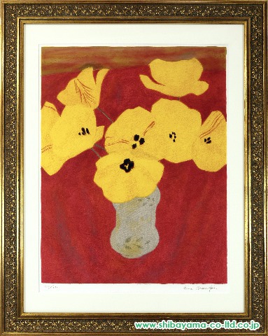 ピエール・ボンコンパン 赤い花の画-