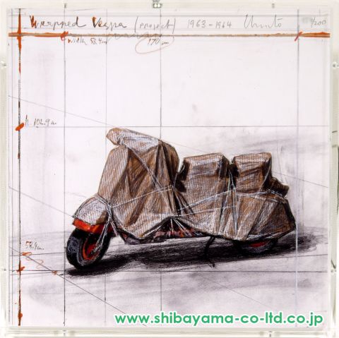 クリスト「Wrapped Vespa, Projectより『ベスパ』」ミクストメディア＋コラージュ