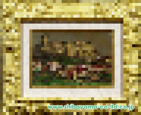 浮田克躬 風景画 油彩SM 風景画 古城 フランス 原画 油絵 絵画