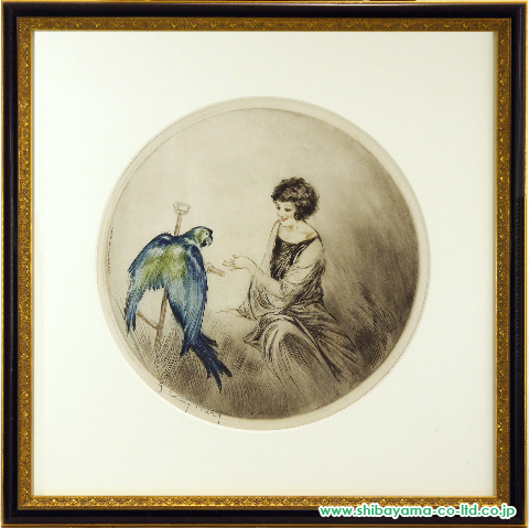 ルイ・イカール「青いオウム」銅版画