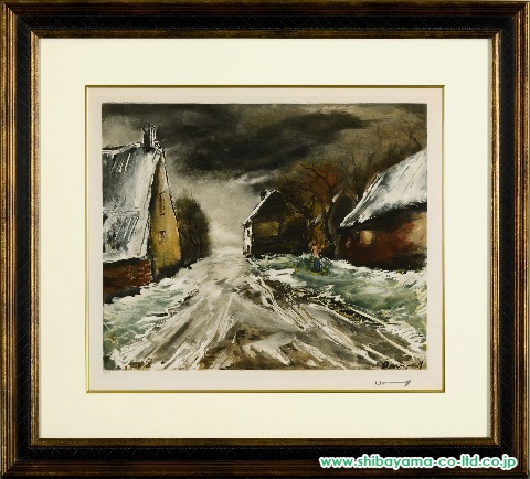 モーリス・ド・ヴラマンク「雪の道」ヘリオグラビュール :: 上野の絵画 