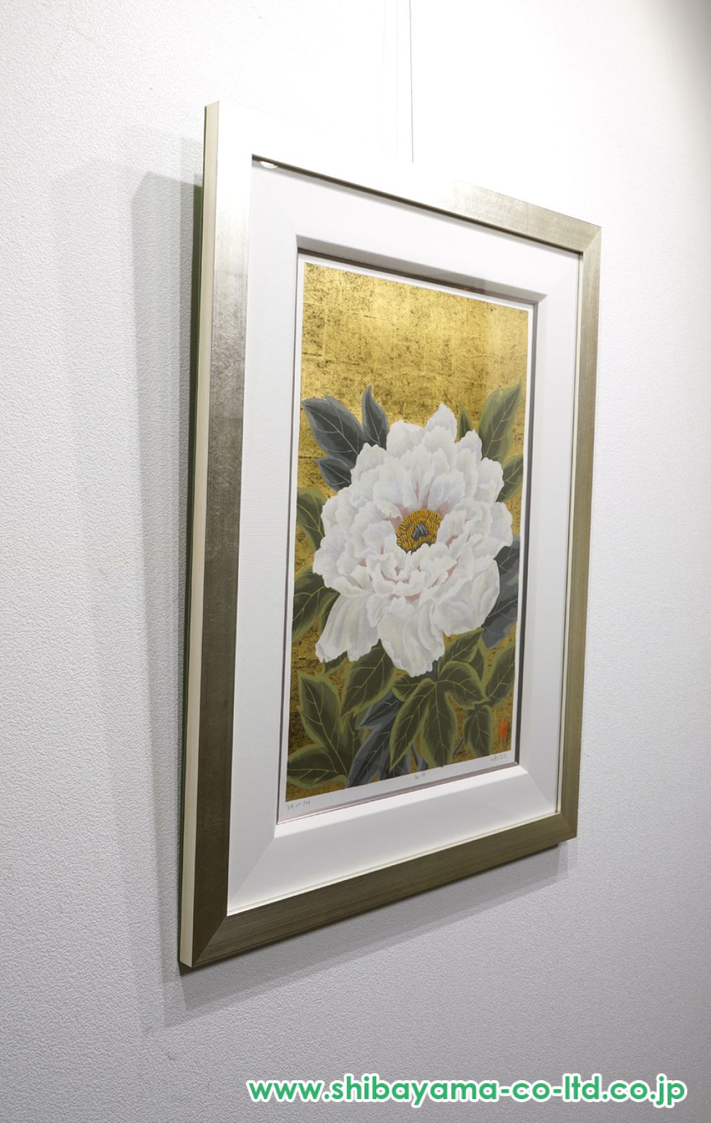 小泉淳作「牡丹」リトグラフ＋手彩色版画＋金箔 :: 絵画買取