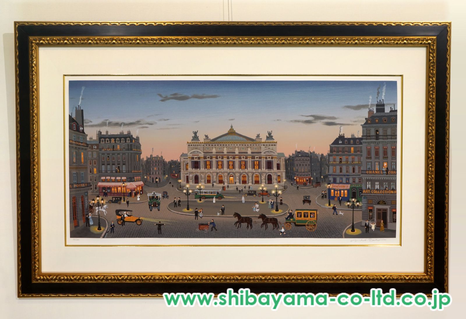 絵画・額縁・水彩画・長谷川 康生・新品未使用・オペラ座・美術品・インテリア・雑貨 ミッシェル・ドラクロワ「オペラ座の眺め」セリグラフ :: 絵画