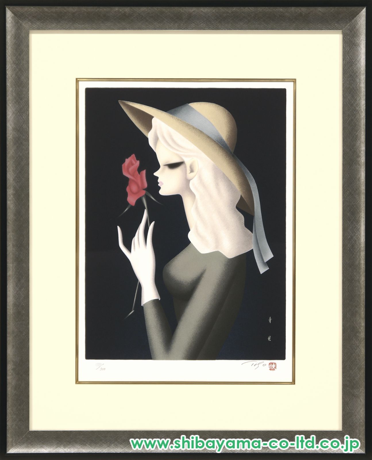 東郷青児 シルクスクリーン版画 東郷青児「赤い塔」シルクスクリーン :: 絵画買取・販売 - シバヤマ