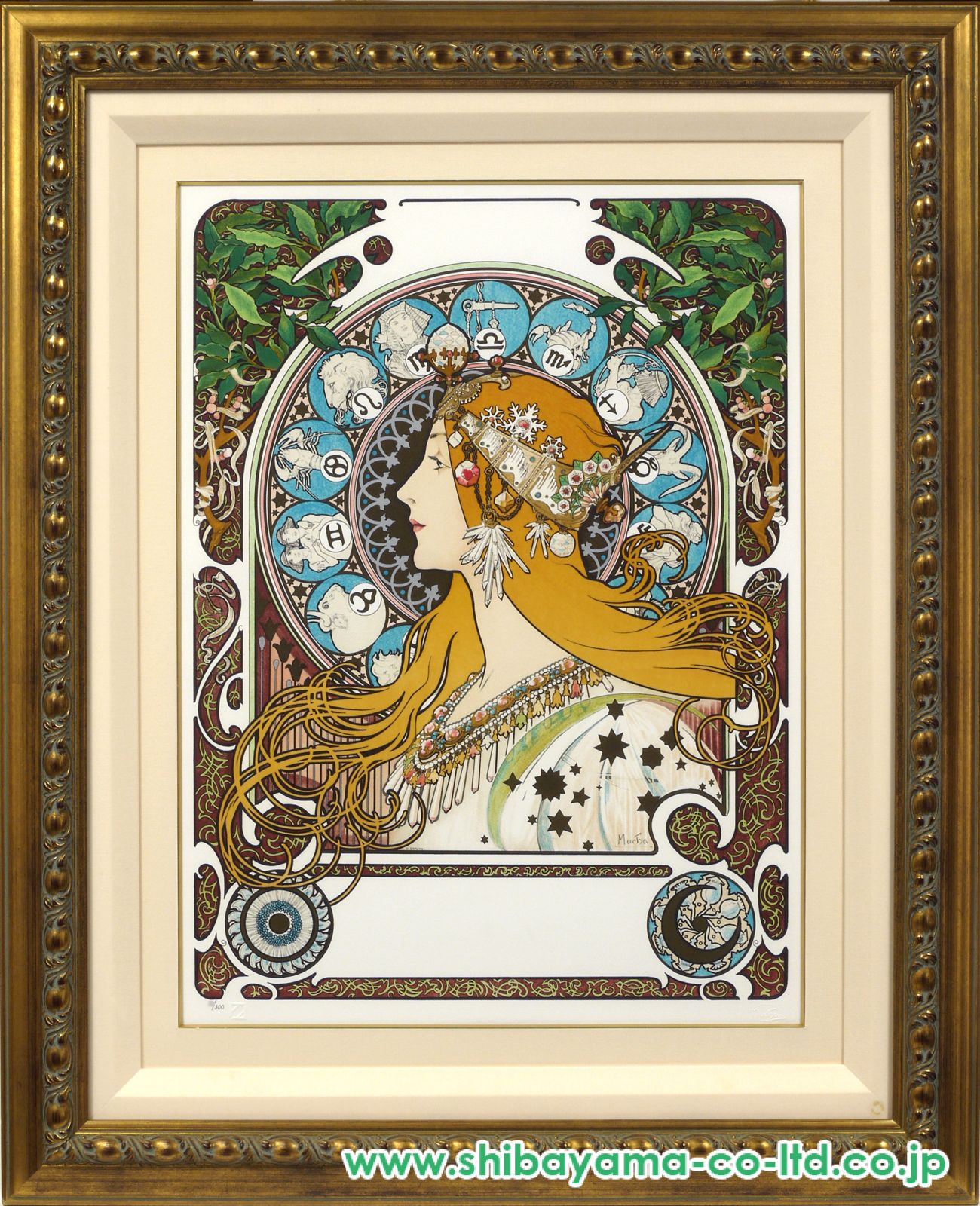 ＊アルフォンス・ミュシャ額装＊「白い象の伝説」初版挿絵リトグラフ② 白い象の伝説 ― アルフォンス・ミュシャ復刻挿画本