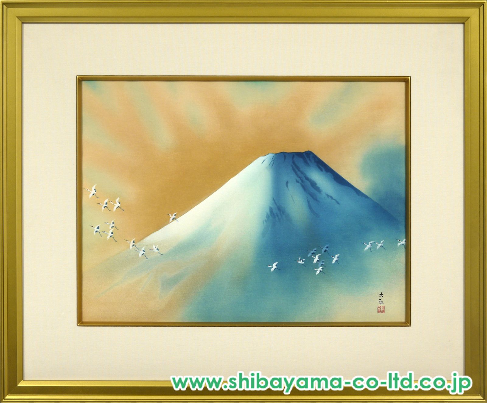 横山大観「霊峰飛鶴」木版画 :: 絵画買取・販売 - シバヤマ
