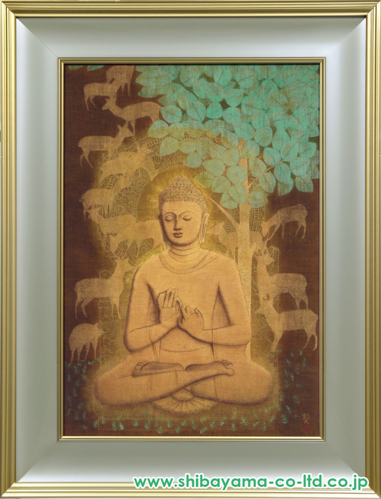 【新品】平山郁夫「鹿野苑の釈迦」限定500部 309号 複製画 10168_f40bb35129da8bd49be029c0