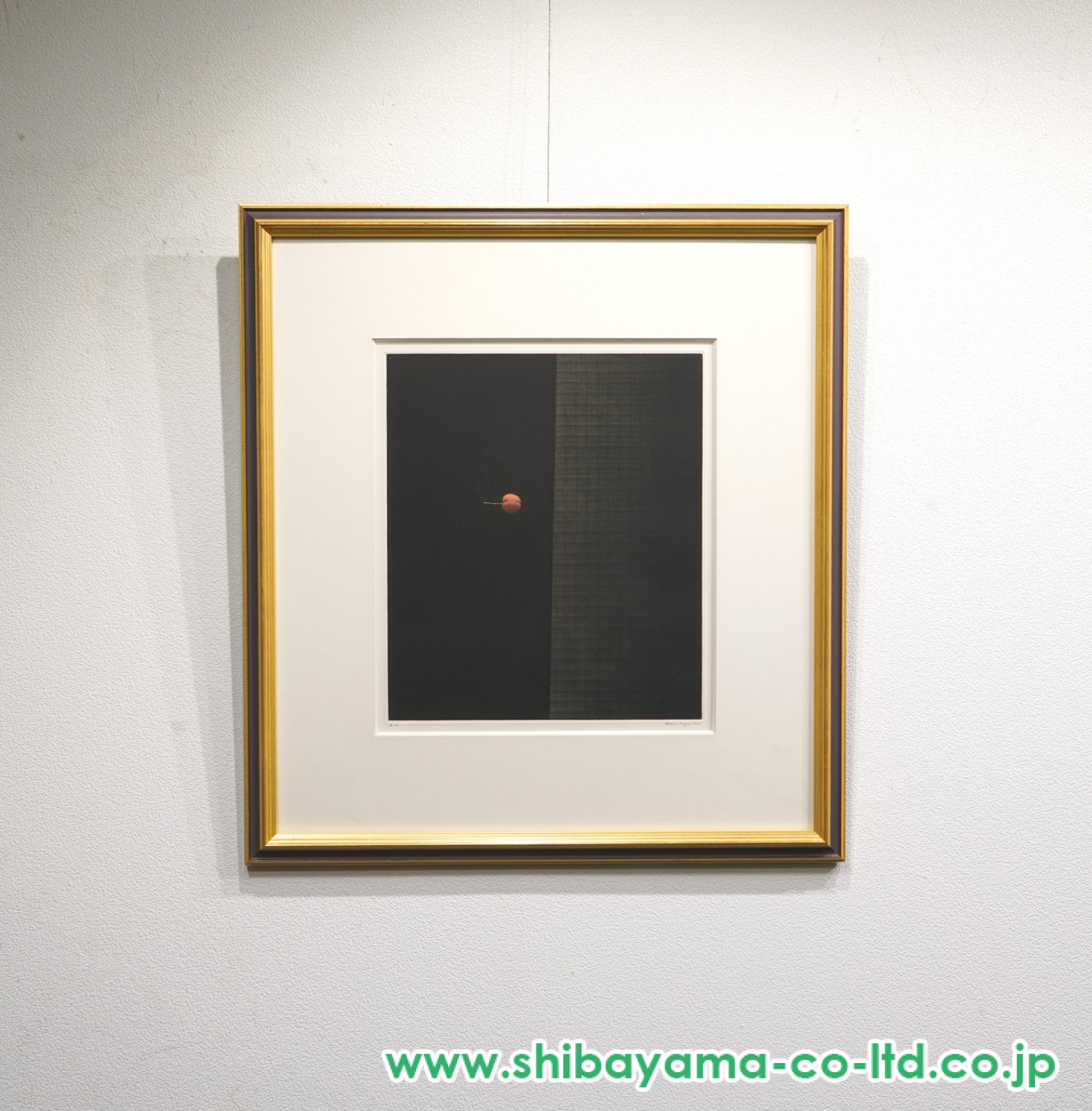 浜口陽三「1つのさくらんぼ」カラーメゾチント :: 絵画買取・販売