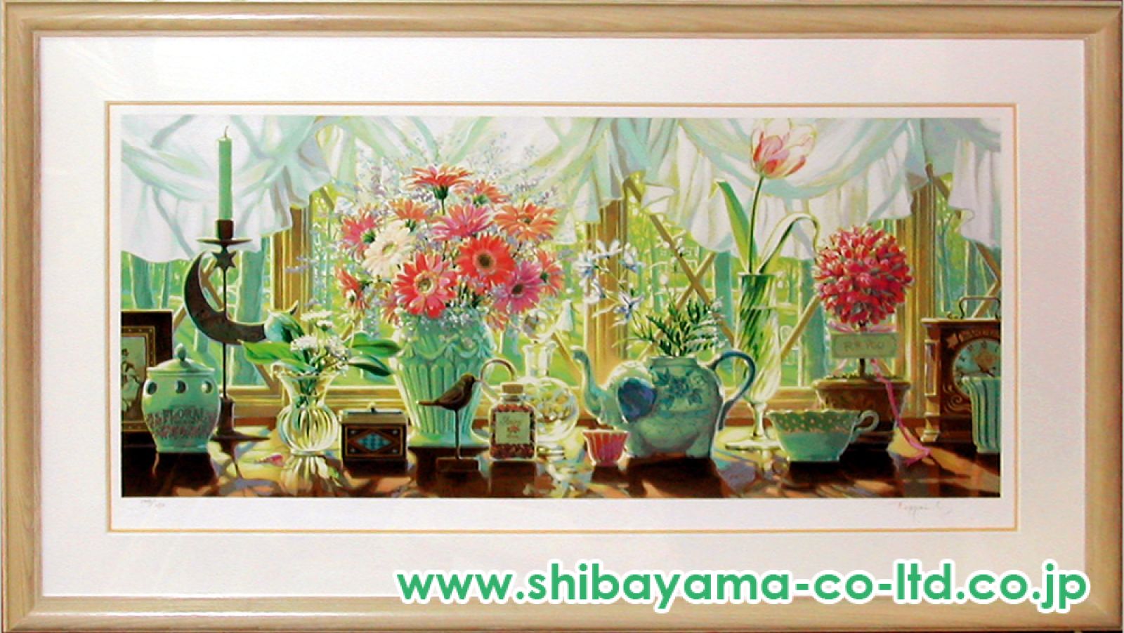 笹倉鉄平「窓辺」シルクスクリーン :: 絵画買取・販売 - シバヤマ