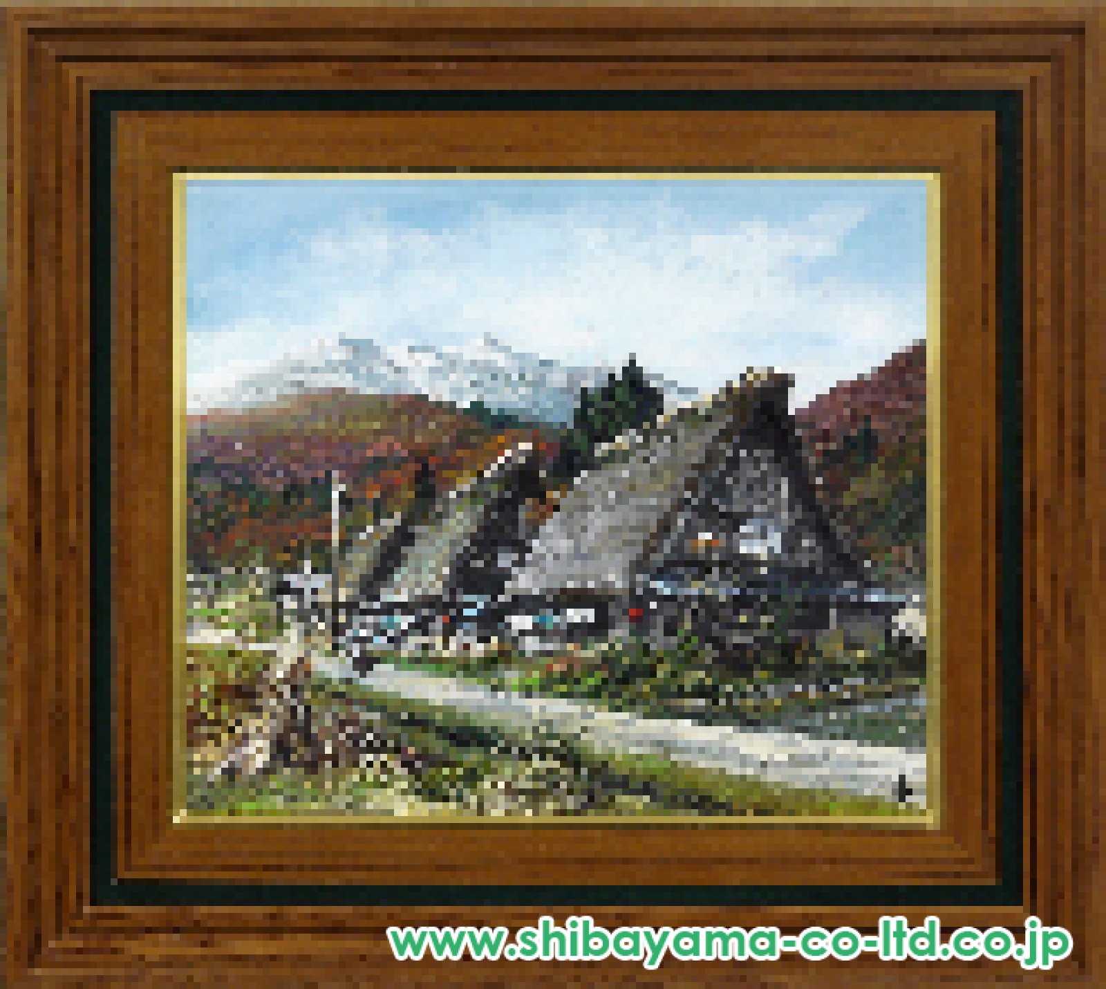 林喜市郎「飛騨白川郷」油彩 10号 :: 絵画買取・販売 - シバヤマ
