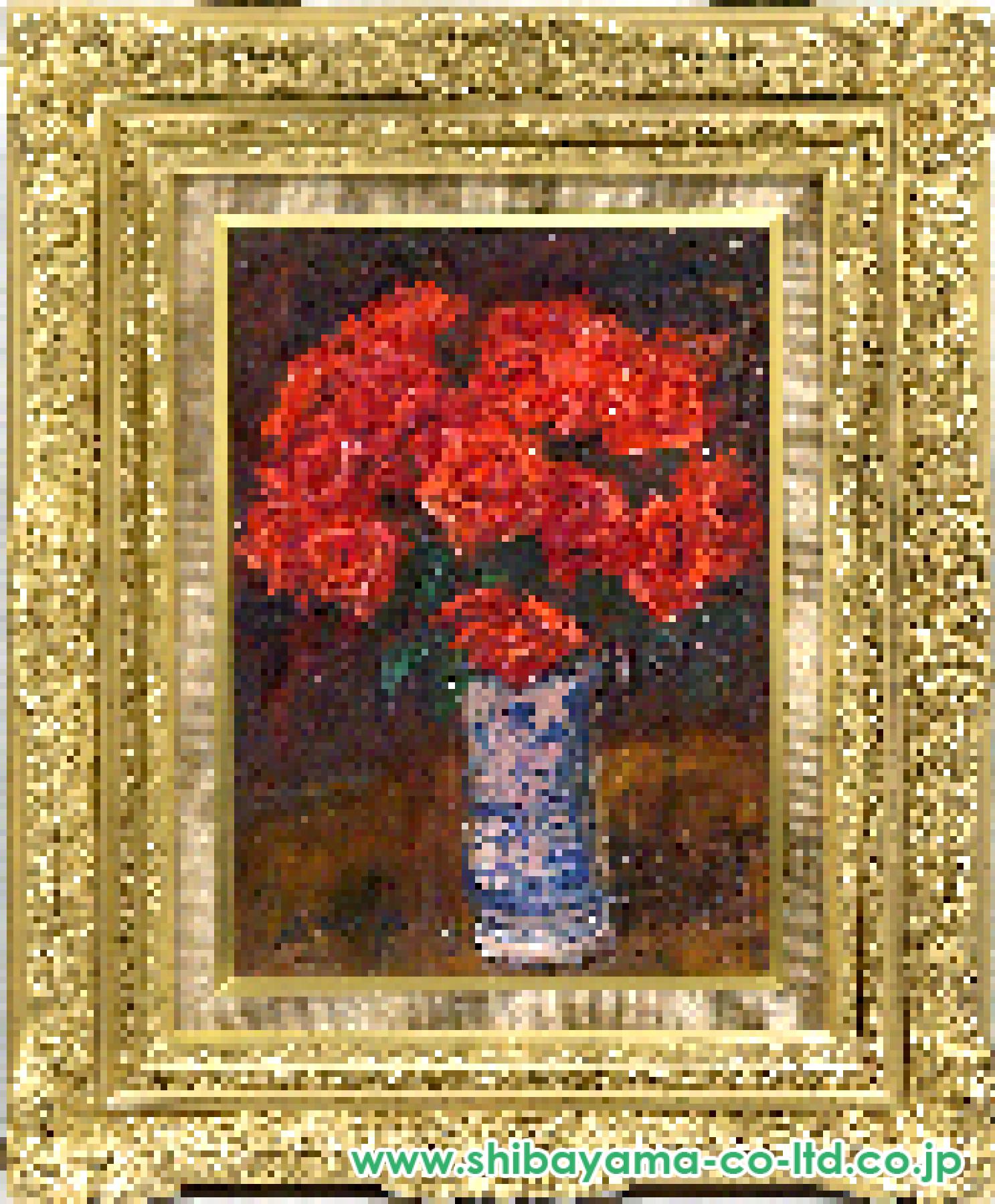 刑部人「ばら(マジョリカ壺)」油彩 4号 :: 絵画買取・販売 - シバヤマ