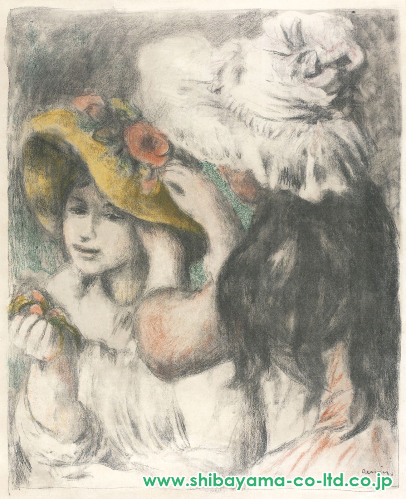 【真作保証】オーギュスト・ルノワール「ピン飾りの帽子」銅版画 エッチング 版画 10563_7482d89183260187cf7cfe1a