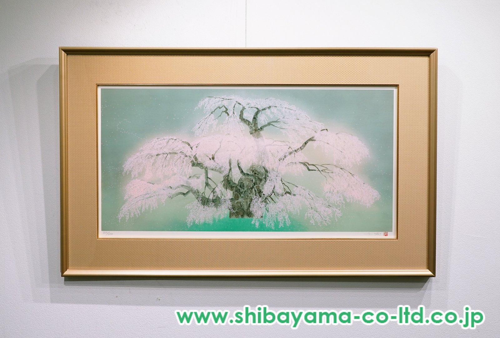 中島千波「瀧桜 (1)」リトグラフ :: 絵画買取・販売 - シバヤマ