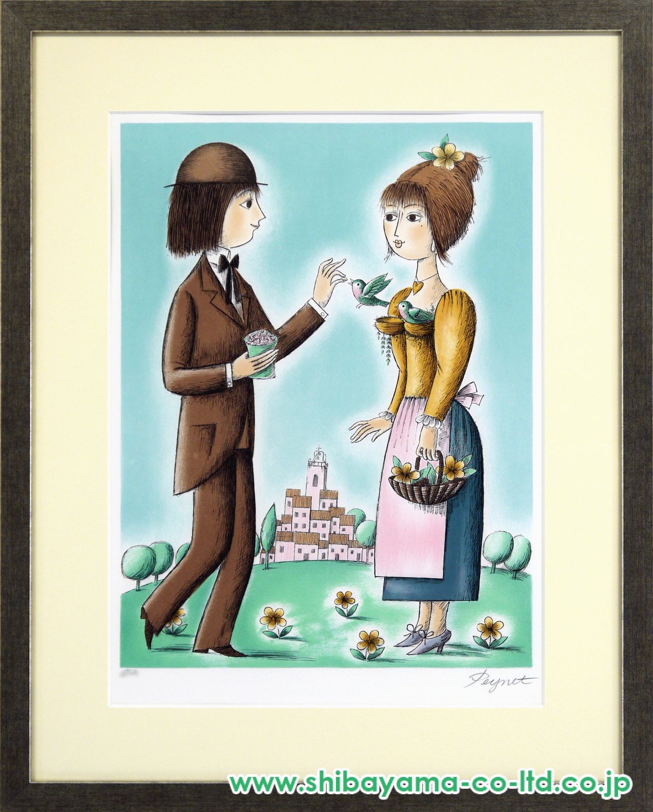 レイモン・ペイネ「小鳥のバスケット」リトグラフ :: 絵画買取
