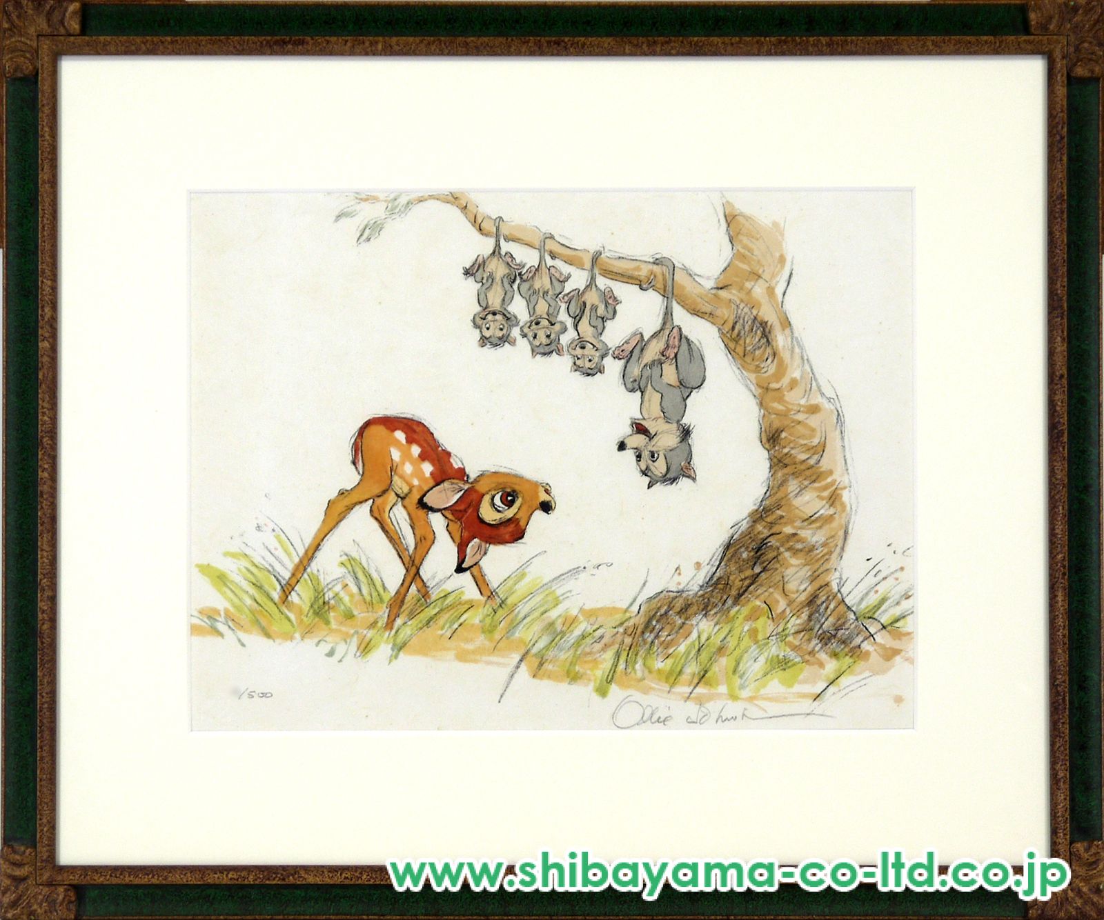 Disney - Disney ディズニー×オリー・ジョンストン オリジナルバンビ リトグラフ  中古 Disney ディズニー×オリー・ジョンストン オリジナルバンビ