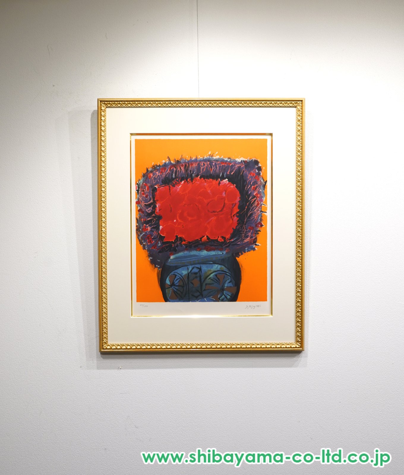 YBさま専用　三岸節子　「赤い花」　リトグラフ　直筆サイン・エディション有り YBさま専用 三岸節子 「赤い花」 リトグラフ 直筆サイン・エディション