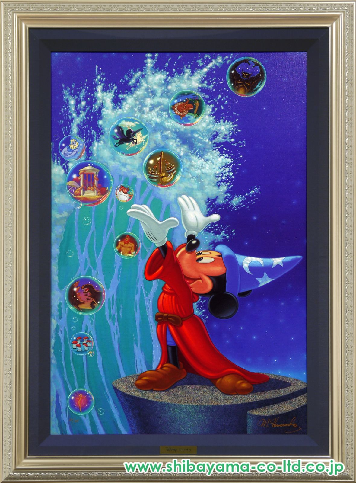 【ディズニーアート】マニュエル・エルナンデス☆証明書つき版画☆額65×88cm ディズニーアート】マニュエル・エルナンデス☆証明書つき版画